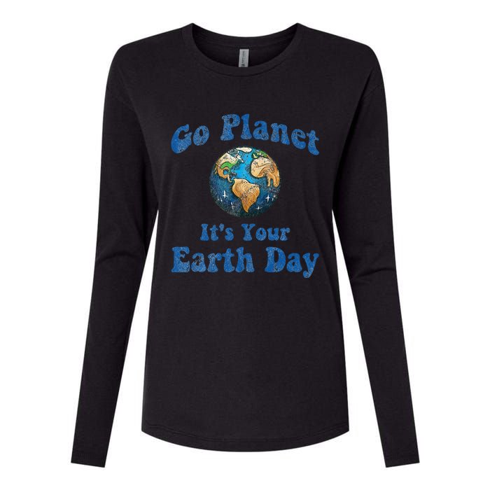 Earth Day Go Planet It's Your Earth Day Vintage Earth Day Womens Cotton Relaxed Long Sleeve T-Shirt