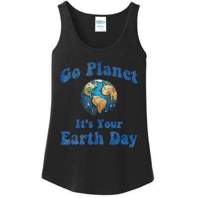 Earth Day Go Planet It's Your Earth Day Vintage Earth Day Ladies Essential Tank