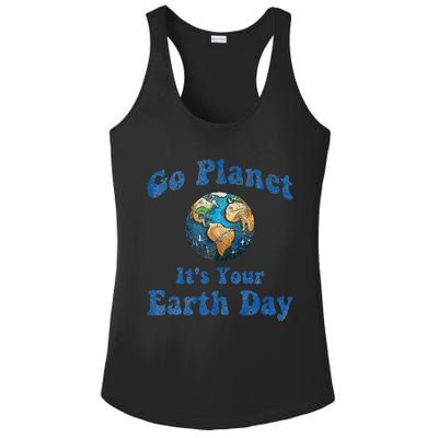 Earth Day Go Planet It's Your Earth Day Vintage Earth Day Ladies PosiCharge Competitor Racerback Tank