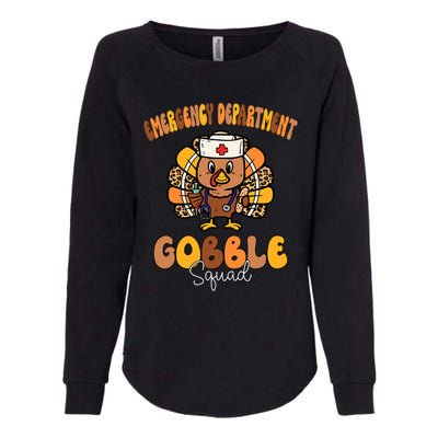 Emergency Department Gobble Squad Thanksgiving Er Nurse Fall Womens California Wash Sweatshirt