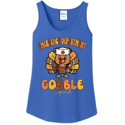 Emergency Department Gobble Squad Thanksgiving Er Nurse Fall Ladies Essential Tank