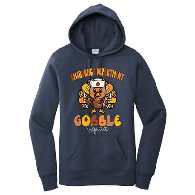 Emergency Department Gobble Squad Thanksgiving Er Nurse Fall Women's Pullover Hoodie