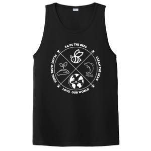 Earth Day Gift Save The Bees Plant More Trees Clean The Seas Gift PosiCharge Competitor Tank