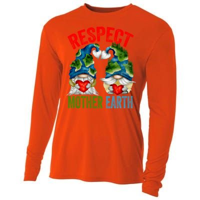 Earth Day Gnome For Hippies And Teacher Respect Mother Earth Gift Cooling Performance Long Sleeve Crew