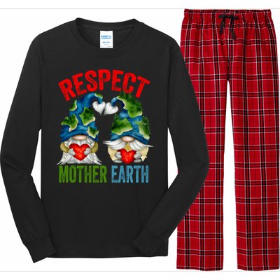 Earth Day Gnome For Hippies And Teacher Respect Mother Earth Gift Long Sleeve Pajama Set