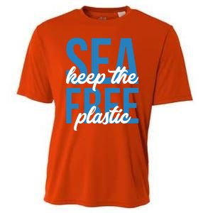 Earth Day Gift 'Keep The Sea Plastic Free' Save The Ocean Funny Gift Cooling Performance Crew T-Shirt