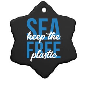 Earth Day Gift 'Keep The Sea Plastic Free' Save The Ocean Funny Gift Ceramic Star Ornament