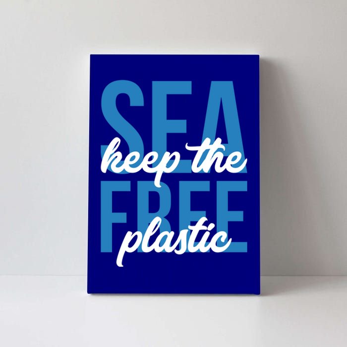 Earth Day Gift 'Keep The Sea Plastic Free' Save The Ocean Funny Gift Canvas