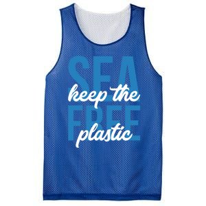 Earth Day Gift 'Keep The Sea Plastic Free' Save The Ocean Funny Gift Mesh Reversible Basketball Jersey Tank