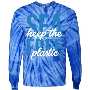 Earth Day Gift 'Keep The Sea Plastic Free' Save The Ocean Funny Gift Tie-Dye Long Sleeve Shirt