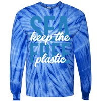 Earth Day Gift 'Keep The Sea Plastic Free' Save The Ocean Funny Gift Tie-Dye Long Sleeve Shirt