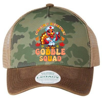 Emergency Department Gobble Squad Thanksgiving Er Nurse Legacy Tie Dye Trucker Hat