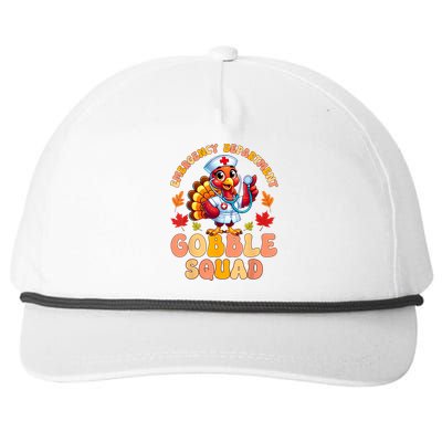 Emergency Department Gobble Squad Thanksgiving Er Nurse Snapback Five-Panel Rope Hat