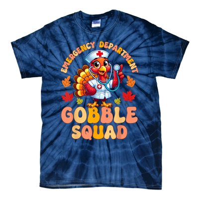 Emergency Department Gobble Squad Thanksgiving Er Nurse Tie-Dye T-Shirt