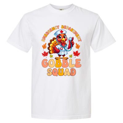 Emergency Department Gobble Squad Thanksgiving Er Nurse Garment-Dyed Heavyweight T-Shirt