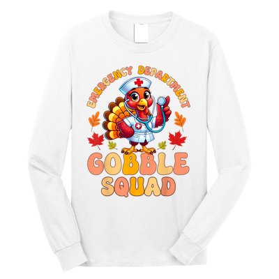 Emergency Department Gobble Squad Thanksgiving Er Nurse Long Sleeve Shirt