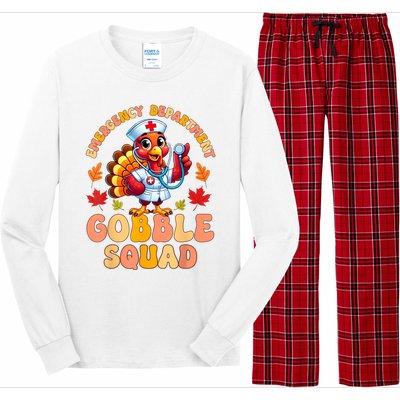 Emergency Department Gobble Squad Thanksgiving Er Nurse Long Sleeve Pajama Set