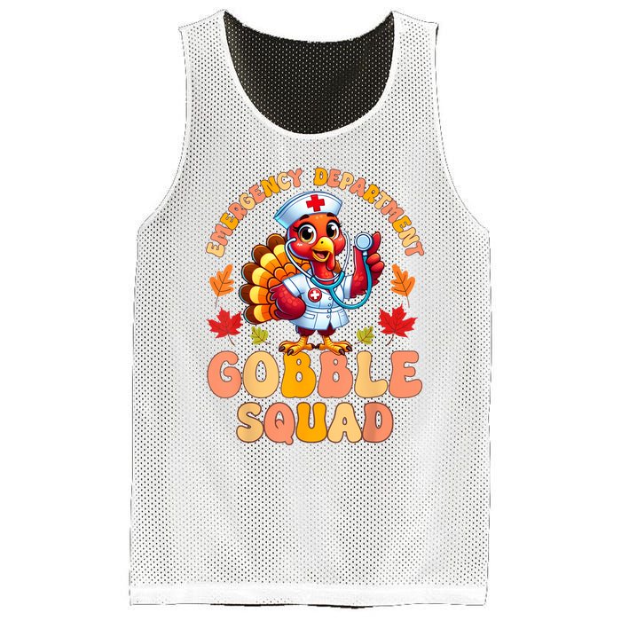 Emergency Department Gobble Squad Thanksgiving Er Nurse Mesh Reversible Basketball Jersey Tank