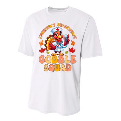 Emergency Department Gobble Squad Thanksgiving Er Nurse Performance Sprint T-Shirt