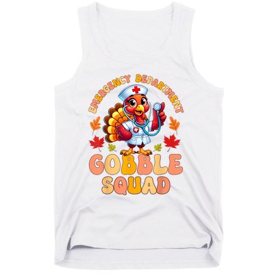 Emergency Department Gobble Squad Thanksgiving Er Nurse Tank Top