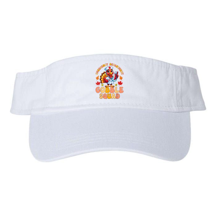 Emergency Department Gobble Squad Thanksgiving Er Nurse Valucap Bio-Washed Visor