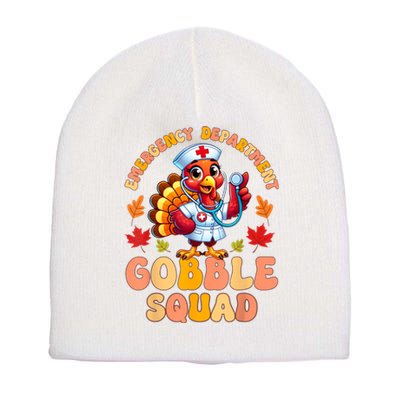 Emergency Department Gobble Squad Thanksgiving Er Nurse Short Acrylic Beanie