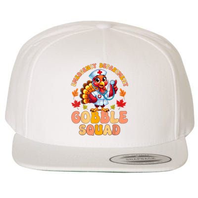 Emergency Department Gobble Squad Thanksgiving Er Nurse Wool Snapback Cap