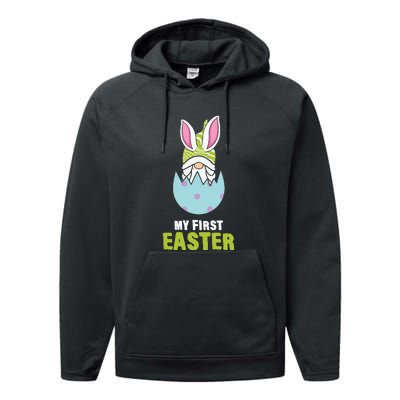 Easter Day Gift My First Easter Bunny Gnome Egg Performance Fleece Hoodie