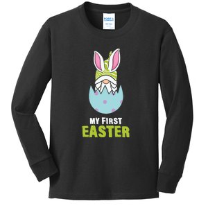 Easter Day Gift My First Easter Bunny Gnome Egg Kids Long Sleeve Shirt