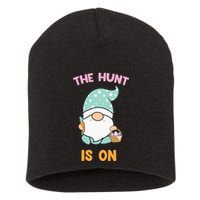 Easter Day Gift The Hunt Is On Easter Gnome Basket Egg Short Acrylic Beanie