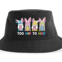 Easter Day Gift Too Hip To Hop Funny Easter Gnomes Sustainable Bucket Hat