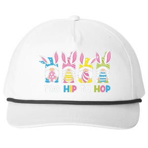 Easter Day Gift Too Hip To Hop Funny Easter Gnomes Snapback Five-Panel Rope Hat