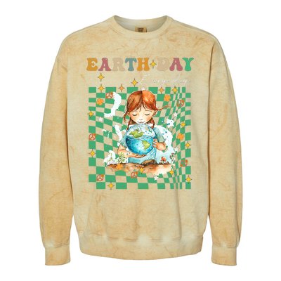 Earth Day Go Planet ItS Your Earth Day Groovy Colorblast Crewneck Sweatshirt