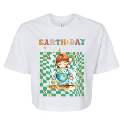 Earth Day Go Planet ItS Your Earth Day Groovy Bella+Canvas Jersey Crop Tee