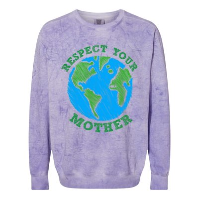 Earth Day Gifts Respect Your Mother Nature Lover Tee Colorblast Crewneck Sweatshirt