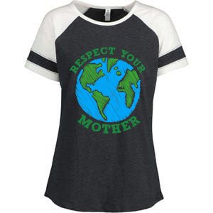 Earth Day Gifts Respect Your Mother Nature Lover Tee Enza Ladies Jersey Colorblock Tee