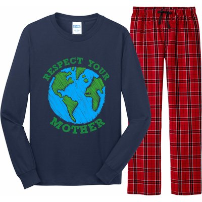 Earth Day Gifts Respect Your Mother Nature Lover Tee Long Sleeve Pajama Set