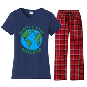 Earth Day Gifts Respect Your Mother Nature Lover Tee Women's Flannel Pajama Set