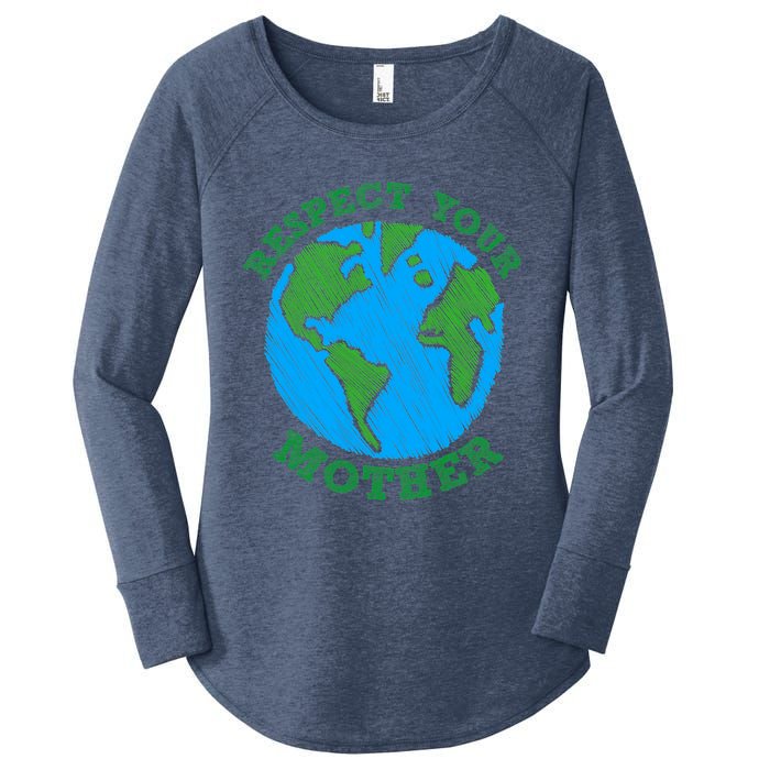 Earth Day Gifts Respect Your Mother Nature Lover Tee Women's Perfect Tri Tunic Long Sleeve Shirt