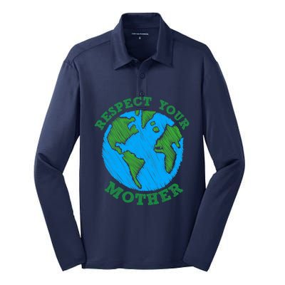 Earth Day Gifts Respect Your Mother Nature Lover Tee Silk Touch Performance Long Sleeve Polo