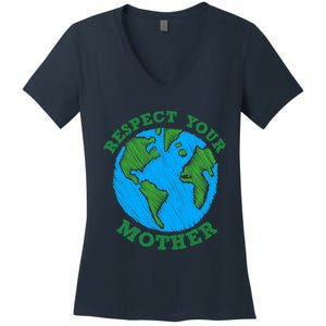 Earth Day Gifts Respect Your Mother Nature Lover Tee Women's V-Neck T-Shirt