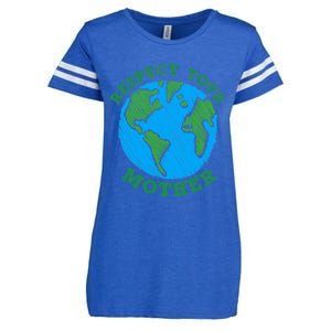 Earth Day Gifts Respect Your Mother Nature Lover Tee Enza Ladies Jersey Football T-Shirt