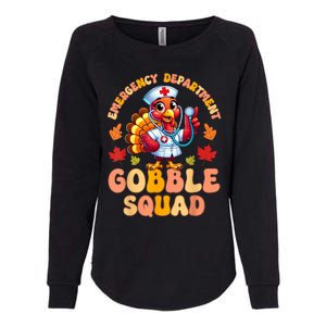 Emergency Department Gobble Squad Thanksgiving Er Nurse Womens California Wash Sweatshirt