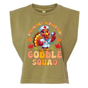 Emergency Department Gobble Squad Thanksgiving Er Nurse Garment-Dyed Women's Muscle Tee