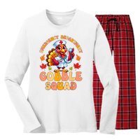 Emergency Department Gobble Squad Thanksgiving Er Nurse Women's Long Sleeve Flannel Pajama Set 