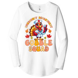 Emergency Department Gobble Squad Thanksgiving Er Nurse Women's Perfect Tri Tunic Long Sleeve Shirt