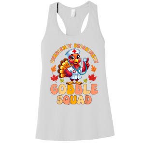 Emergency Department Gobble Squad Thanksgiving Er Nurse Women's Racerback Tank