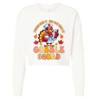 Emergency Department Gobble Squad Thanksgiving Er Nurse Cropped Pullover Crew