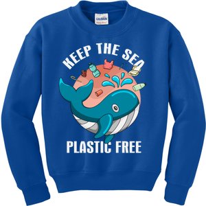 Earth Day Gift Keep The Sea Plastic Free Love Our World Cute Gift Kids Sweatshirt