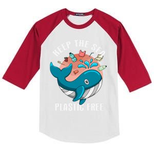 Earth Day Gift Keep The Sea Plastic Free Love Our World Cute Gift Kids Colorblock Raglan Jersey